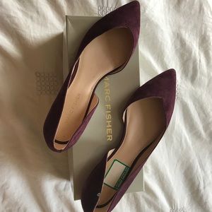 Marc Fisher Purple Suede D'orsay flats NIB